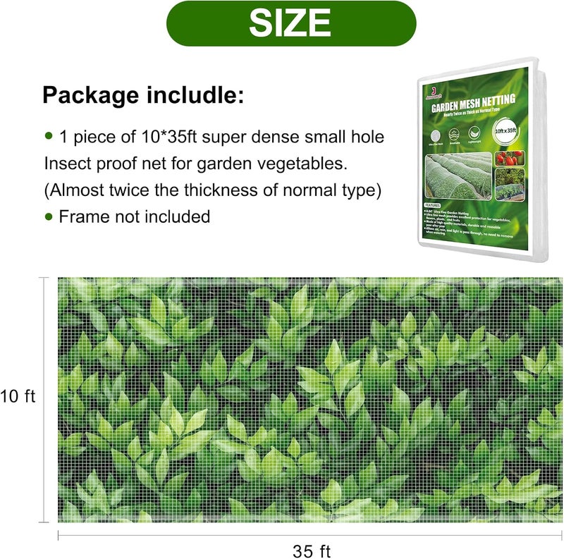 Jevrench Garden Netting, Durable Ultra Fine Garden Netting, Garden Plant Cover Row Cover Makes Plants, Vegetables, Fruits, and Flowers Grow Better (10ft x 35ft) - Image 2